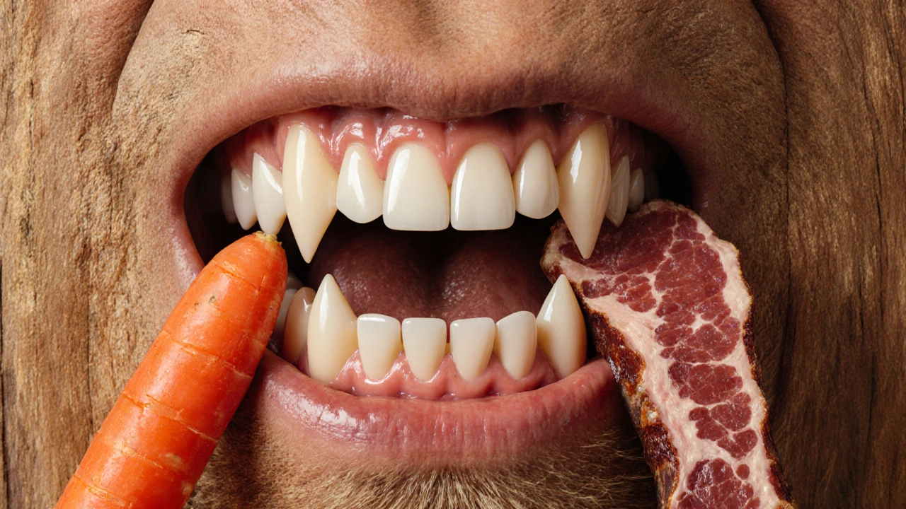 Kličky roztrhávající mrkev a maso v přírodním prostředí.