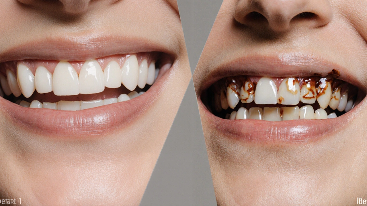 Porovnání trvanlivosti keramických a kompozitních fazet po deseti letech.