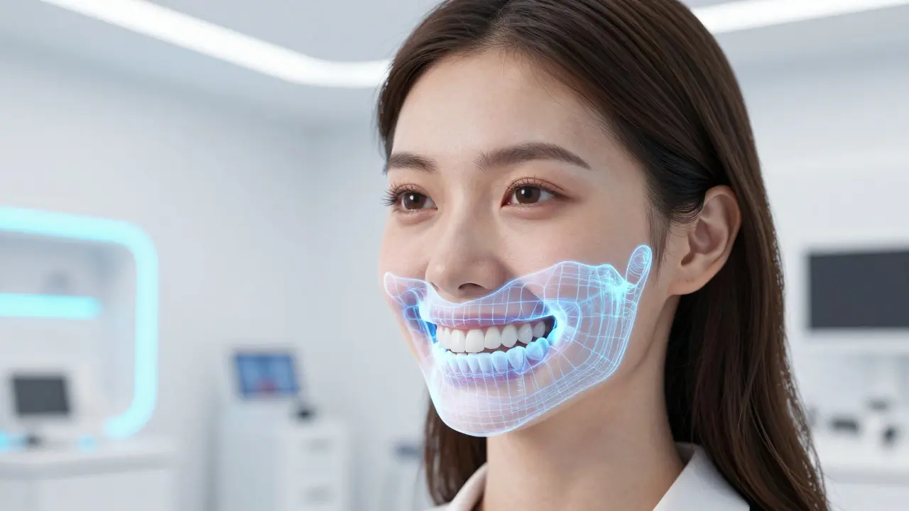 Digitální 3D modelování a plánování rekonstrukce zubů v moderní klinice.