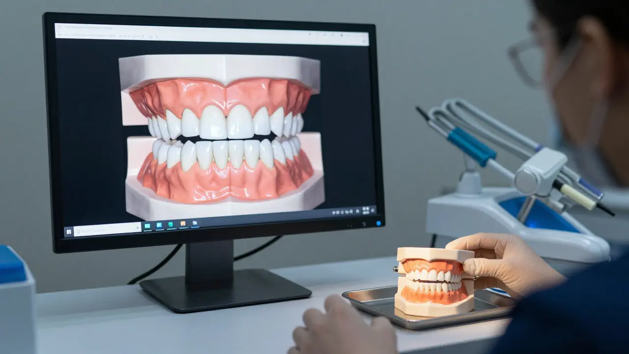 Digitální a sádrový model čelistí při ortodontickém plánování