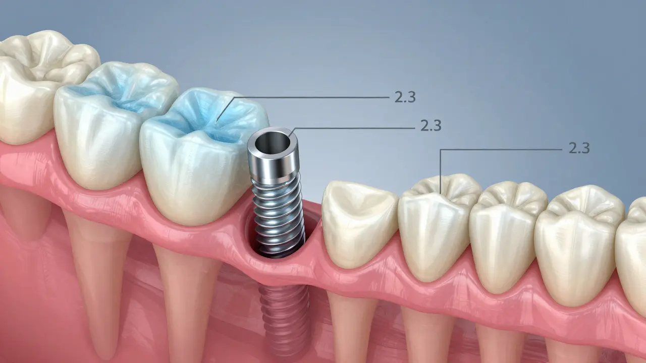 3D vizualizace hojení kosti kolem zubního implantátu
