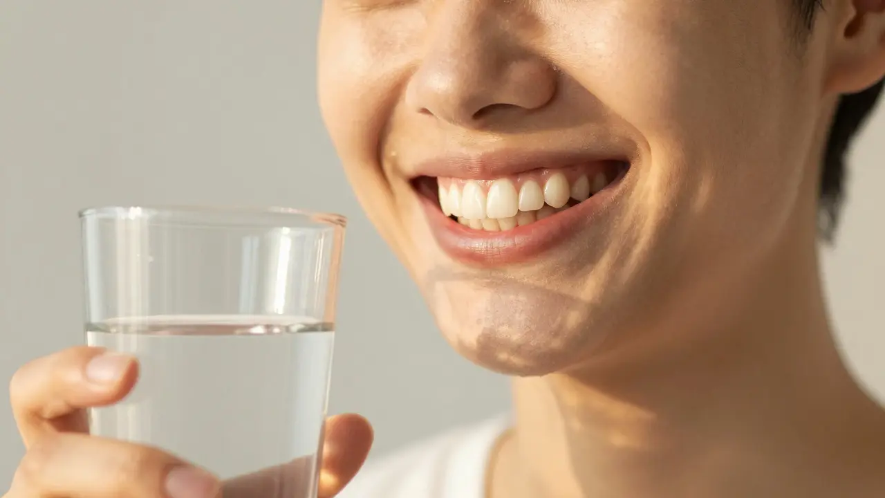 Radostný úsměv po úspěšném odstranění mezery mezi zuby
