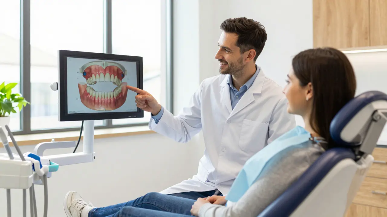 Konzultace pacienta s dentistou v moderní klinice v Brně